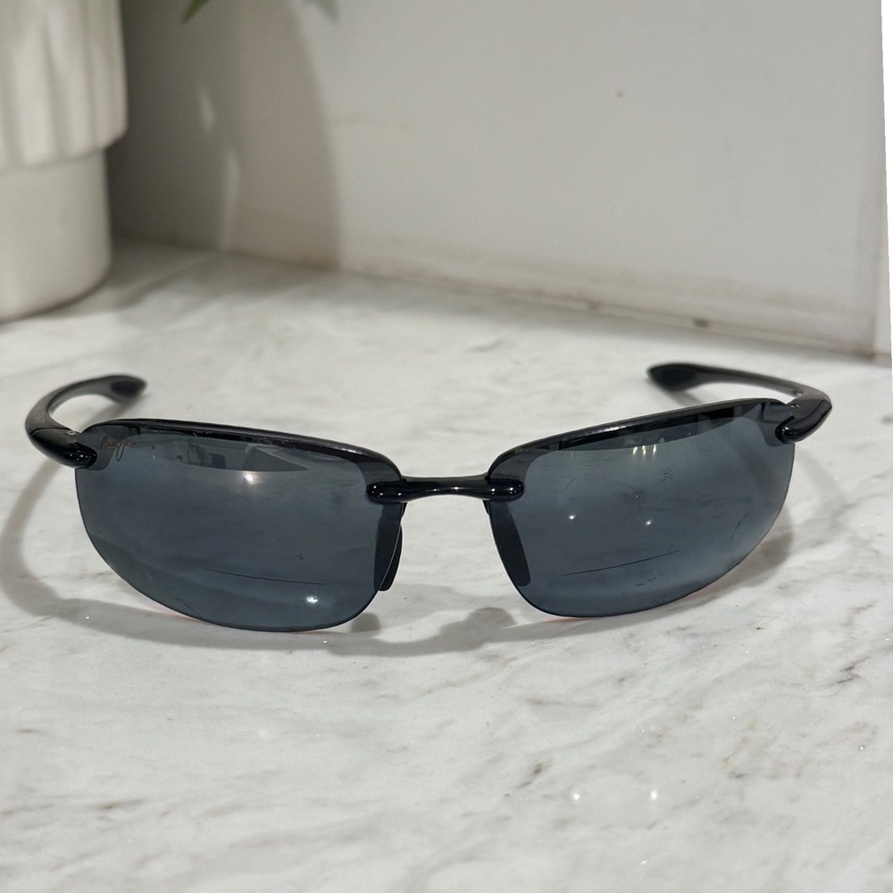 Maui Jim Ho'okipa Sunglasses Mens 64mm Black Polarized Reader +2.50 Sport Wrap